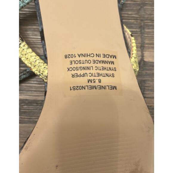 Steve Madden Snakeskin Ankle Strap Square Toe Kitten Heel Sandals 8.5 - Picture 9 of 10